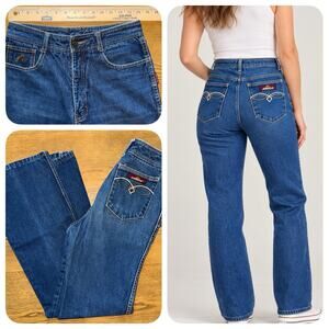 Vintage 80s Jordache Designer Dark Jeans Womens 28x30 Horse Head Logo Hong Kong